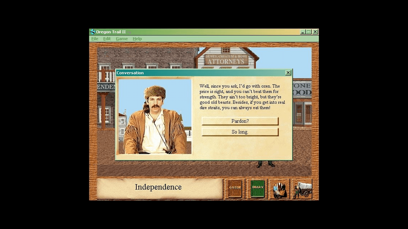 Oregon Trail Game screenshot